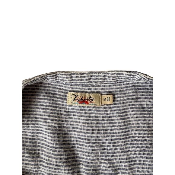 Faherty Aisha Mini Dress size M Linen Sleeveless Blue Striped - Picture 5 of 10